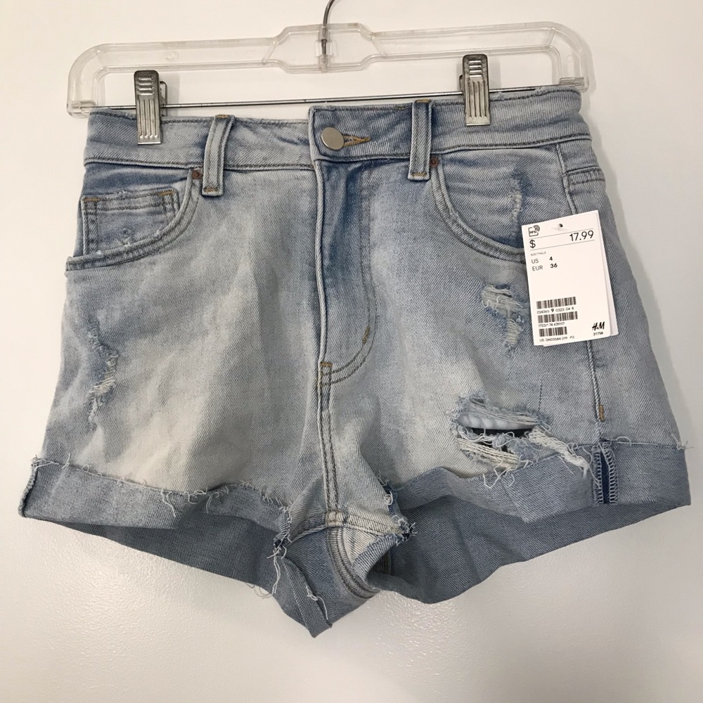 High waisted jean shorts
